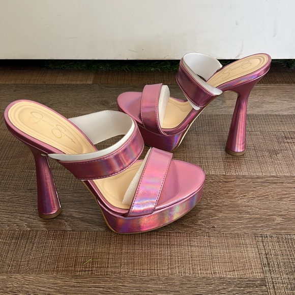 NWB Jessica Simpson Sempira Platform Heel Pink Iridescent - Picture 2 of 13